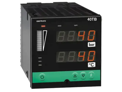 2-kanálový indikátor s údajmi hraničných hodnôt pre teplotu a tlak Gefran 40TB 